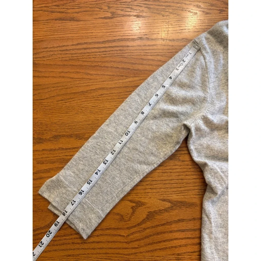 J.Crew Gray Merino Wool Angora Cashmere Blend Cardigan Sweater Jeweled Button L